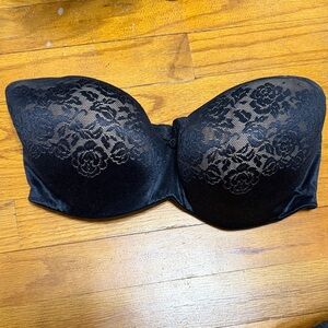 Soma 34G Black Lace Strapless Bra